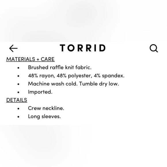 Torrid NWT Long Sleeve Waffle Knit Crew Neck Sweater 00/ L 10W - Picture 7 of 7